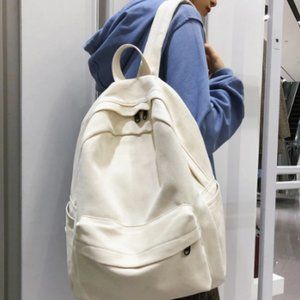 School Female White Backpack Women Cotton
